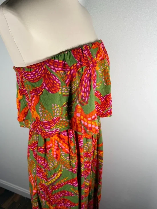 Summer Strapless Maxi Dress with Boho Print - Picture 7 of 10